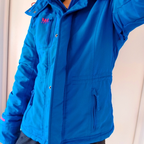 ๐2/$15๐ Abercrombie & Fitch Royal Blue Jacket with Red Embroidery Lining - Picture 2 of 8